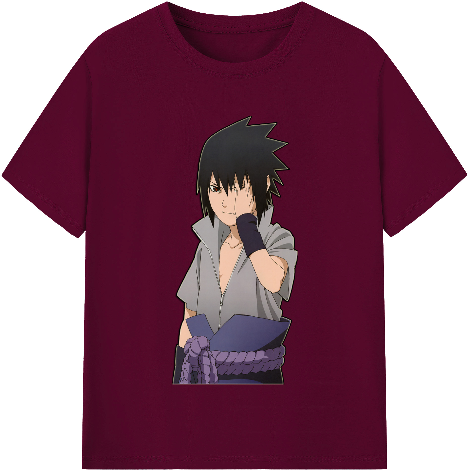 （画像用） NARUTO -ナルト- うちは サスケ Uchiha Sasuke レディースカジュアルプリントTシャツ（綿100％）